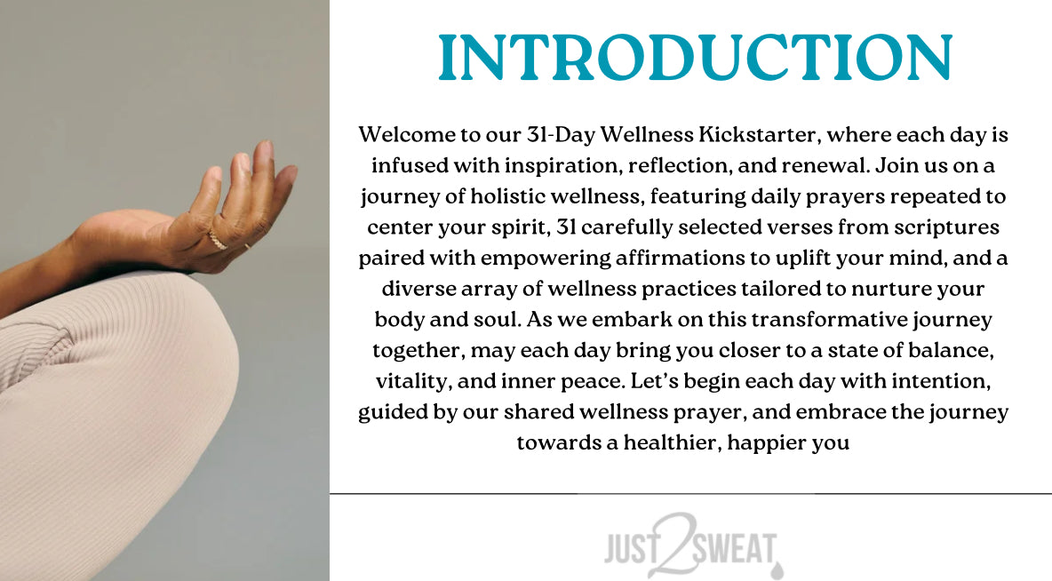 31 Day Wellness Kickstarter,, where each day is infused with inspiration, reflection, and renewal. (Digital download)